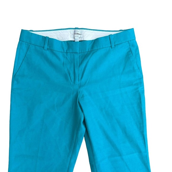 J Crew Cafe Capri Pants Womens Straight Leg Wool Cuffed Teal 6 - Picture 3 of 12